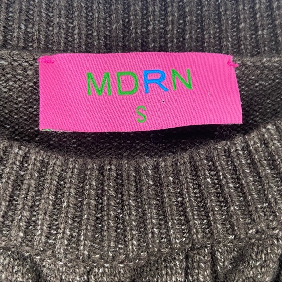 MDRN Brown Knit Sweater Womens Small Cable Knit - Picture 5 of 8